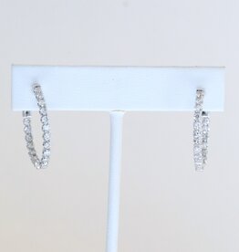 American Jewelry 14k White Gold 1.91ctw Diamond Inside Out Hoop Earrings