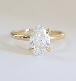 American Jewelry 14k Yellow Gold 2.03ct E/VS1 IGI Lab Grown Diamond 4 Prong Oval Solitaire Engagement Ring