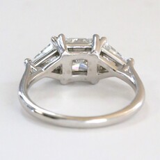 American Jewelry Platinum 1.67ctw (1.01 F/VVS2 GIA Ctr) Princess & Trillion Three Stone Engagement Ring