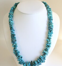 American Jewelry ESTATE Sterling Silver Turquoise Graduated Necklace