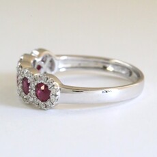 American Jewelry 14k White Gold .79ctw Ruby .44ctw Diamond 5 Stone Band Ring