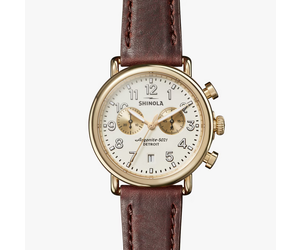Shinola Runwell Chrono 41mm Ivory Dial Gold Case with