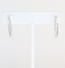 American Jewelry 14k White Gold 1ctw Diamond Inside Out Oval Hoop Earrings