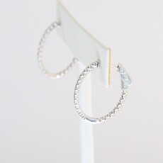American Jewelry 14k White Gold 1ctw Diamond Inside Out Oval Hoop Earrings
