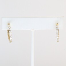 American Jewelry 14k Yellow Gold .72ctw Diamond Oval Hoop Earrings