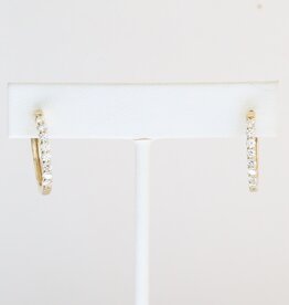 American Jewelry 14k Yellow Gold .72ctw Diamond Oval Hoop Earrings