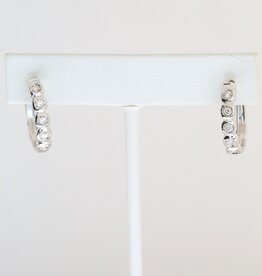 American Jewelry 14k White Gold .37ctw Diamond Bezel Hoop Earrings