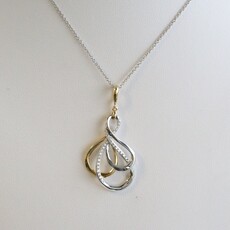 American Jewelry 14k White Yellow Gold .14ctw Diamond Open Twisted Necklace