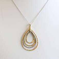 American Jewelry 14k Yellow Gold .21ctw Diamond Matte Necklace