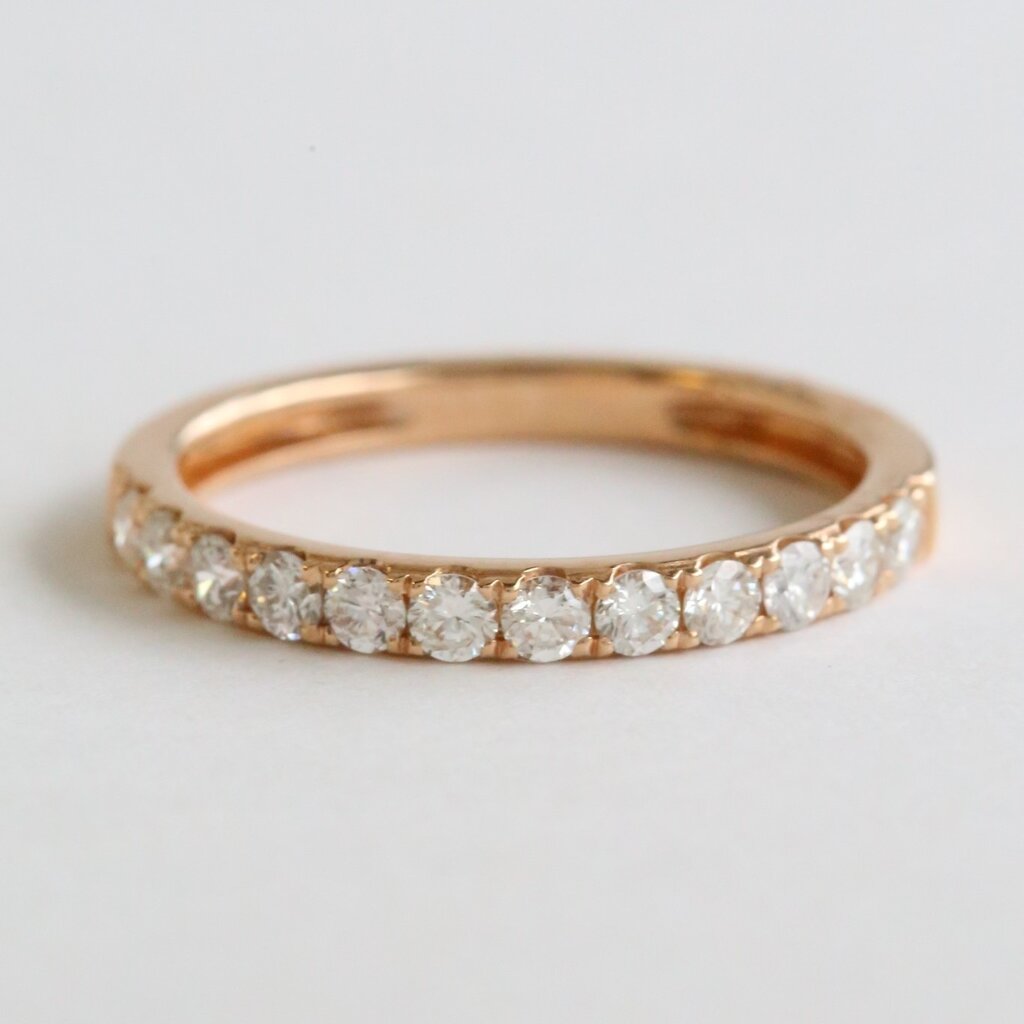 American Jewelry 18k Rose Gold .51ctw Diamond Straight Anniversary Wedding Band