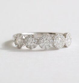 American Jewelry 18k White Gold .71ctw Diamond Bubble Ring