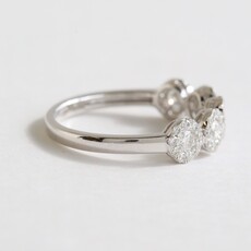 American Jewelry 18k White Gold .71ctw Diamond Bubble Ring