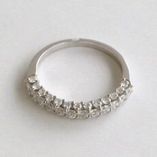 American Jewelry 18k White Gold 1.07ctw Diamond Double Edged Straight Wedding Band