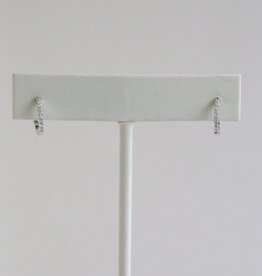 American Jewelry 18k White Gold .11ctw Diamond Huggie Hoop Earrings