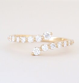 American Jewelry 14k Yellow Gold .54ctw Diamond Shared Prong Bypass Ring