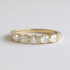 American Jewelry 14k Yellow Gold .75ctw Diamond 5 Stone Wedding Band
