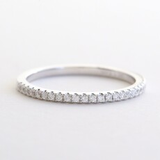 American Jewelry 14k White Gold .14ctw Diamond Straight Wedding Band