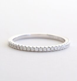 American Jewelry 14k White Gold .14ctw Diamond Straight Wedding Band