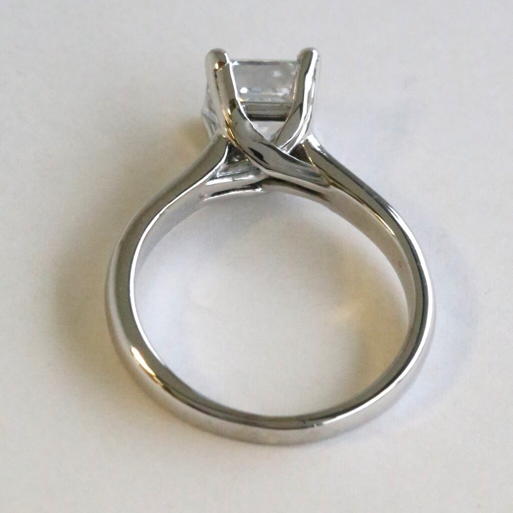 American Jewelry Palladum 2.05ct D/VS2 Asscher Cut Solitaire Engagement Ring