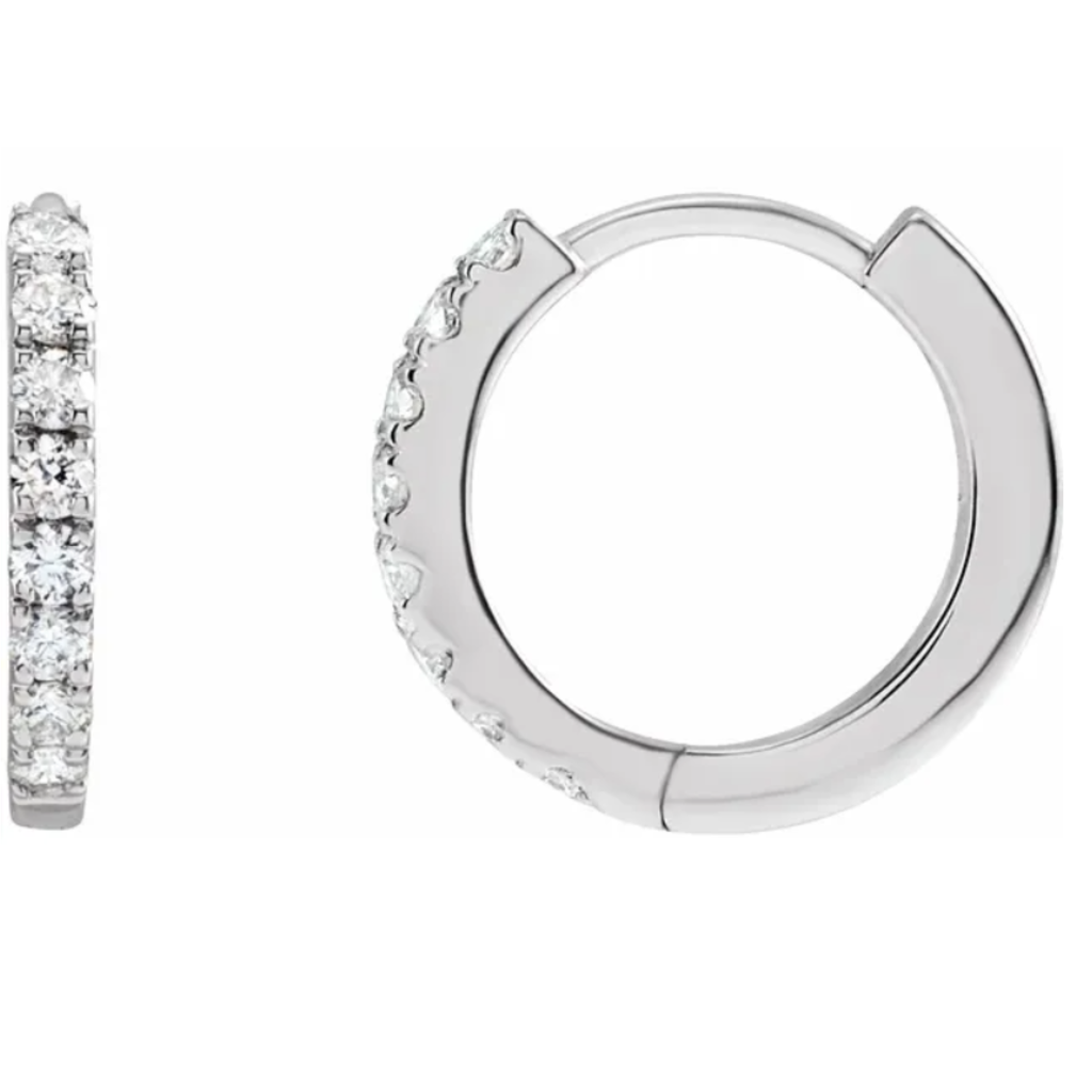 American Jewelry American Classic Lab Diamond Huggie Hoop Earrings