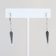 American Jewelry 14k White Gold .34ctw Diamond & Black Onyx Dagger Earrings
