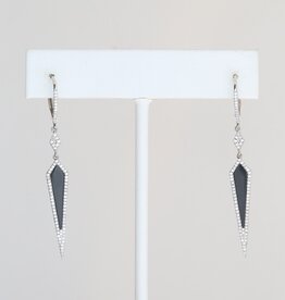 American Jewelry 14k White Gold .34ctw Diamond & Black Onyx Dagger Earrings