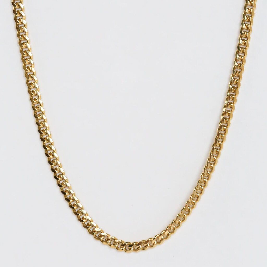 American Jewelry 14k Yellow Gold 3.3mm Miami Cuban Link Chain (22")