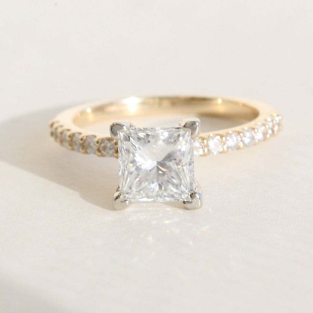 American Jewelry 14k Yellow Gold 1.79ctw (1.51 H/SI2 GIA Princess Cut Center) Solitaire Engagement Ring