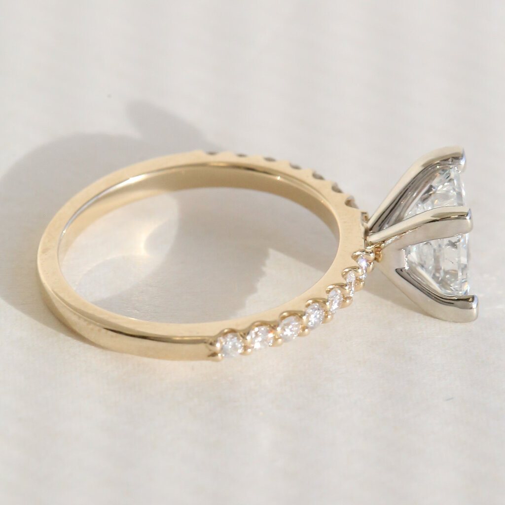 American Jewelry 14k Yellow Gold 1.79ctw (1.51 H/SI2 GIA Princess Cut Center) Solitaire Engagement Ring