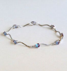 American Jewelry ESTATE 14k White Gold 3.5ctw Lab Grown Alexandrite Bracelet