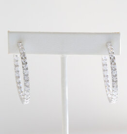 American Jewelry 14k White Gold 5ctw Lab Grown Diamond Inside Out Hoop Earrings