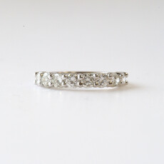 American Jewelry 14k White Gold 1ctw Shared Prong Diamond Wedding Band