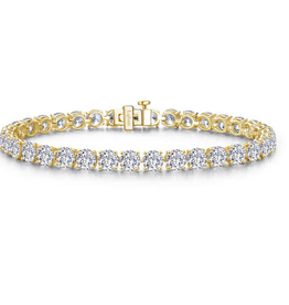 Lafonn Lafonn Sterling Silver Gold Plated 15ctw Simulated Diamond Tennis Bracelet (7")