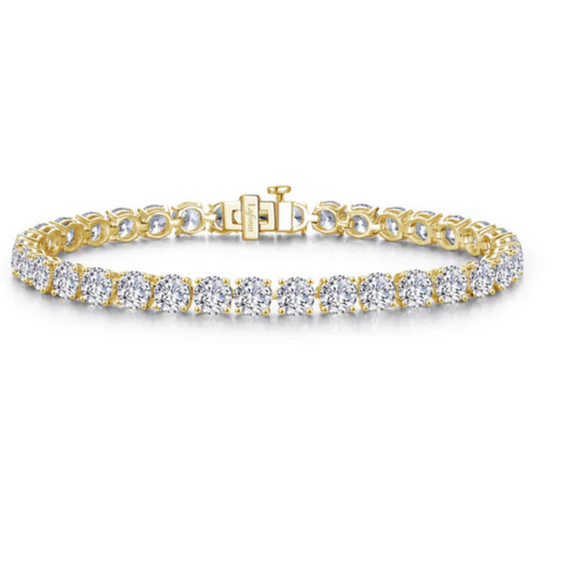 Lafonn Lafonn Sterling Silver Gold Plated 15ctw Simulated Diamond Tennis Bracelet (7")