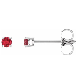 American Jewelry 14k White Gold 3.5mm Ruby Stud Earrings