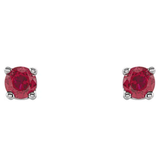 American Jewelry 14k White Gold 3.5mm Ruby Stud Earrings