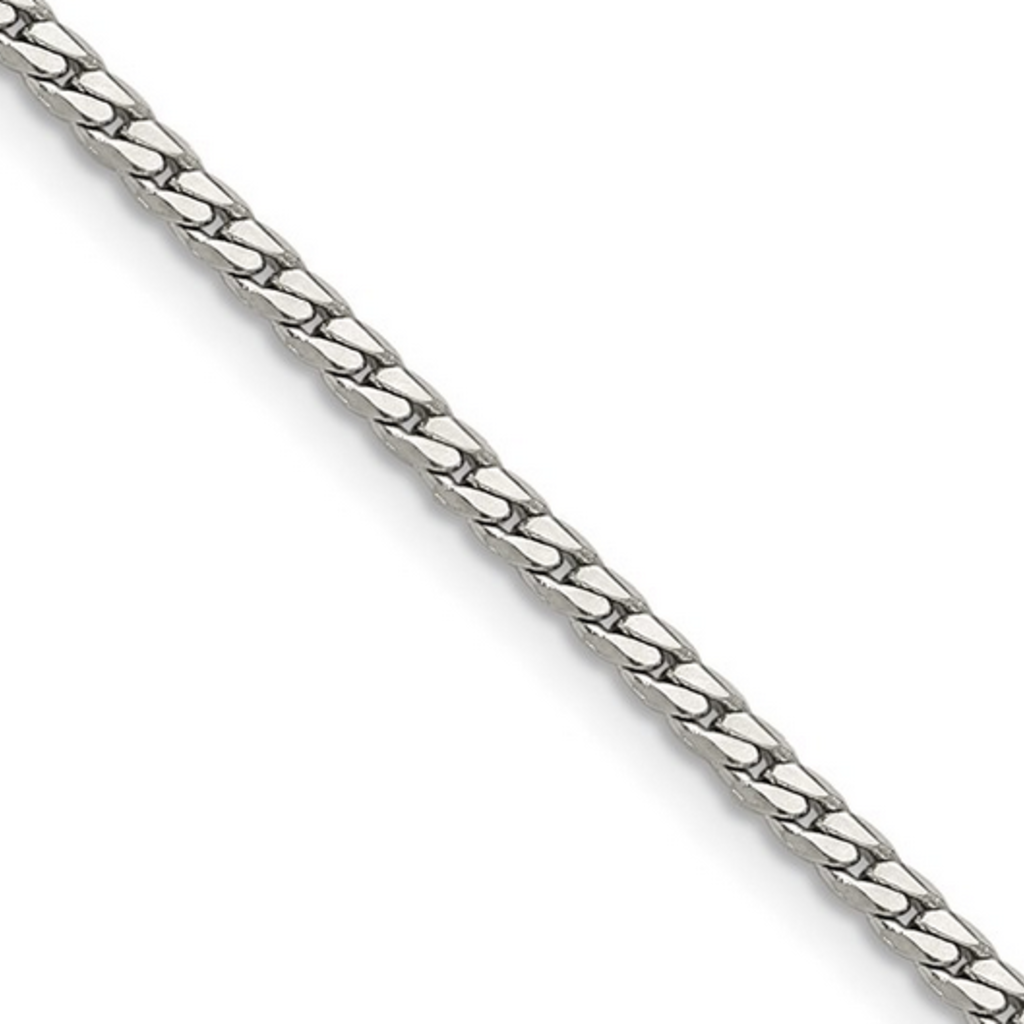 Stainless Steel 2.5mm Curb Chain Necklace (18")