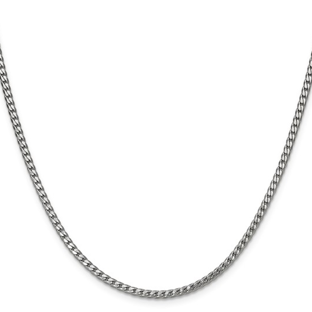 Stainless Steel 2.5mm Curb Chain Necklace (18")