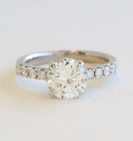 American Jewelry 14k White Gold 2.10ctw (1.97 GIA J/SI2 Ctr) Diamond Hidden Halo Solitaire Engagement Ring