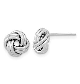 American Jewelry 14k White Gold Knot Stud Earrings