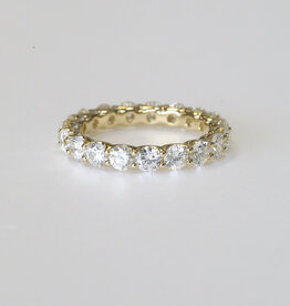 American Jewelry 14k Yellow Gold 3.1ctw EF/VS IGI  Round Lab Grown Diamond Eternity Band (Size 6.75)