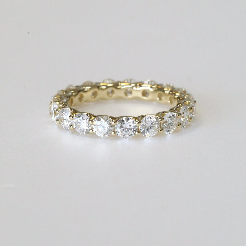 American Jewelry 14k Yellow Gold 3.1ctw EF/VS IGI  Round Lab Grown Diamond Eternity Band (Size 6.75)