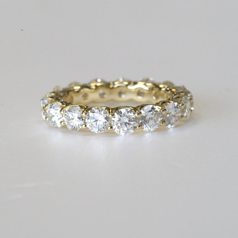 American Jewelry 14k Yellow Gold 4.09ctw EF/VS IGI Lab Grown Round Diamond Eternity Band (Size 5.75)