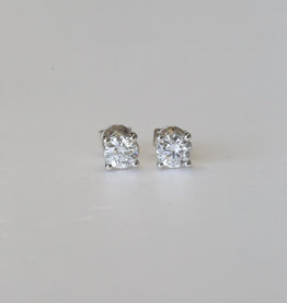 American Jewelry 14k White Gold .97ctw EF/VS IGI Lab Grown Diamond Stud Earrings