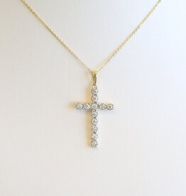 American Jewelry 14k Yellow Gold .32ctw Diamond Cross Necklace