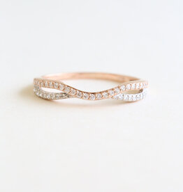 American Jewelry 10k Rose Gold .35ctw Diamond Curved Wedding Contour Band