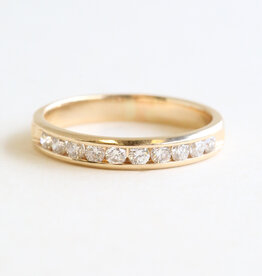 American Jewelry 14k Yellow Gold .60ctw Diamond Channel Wedding Band Ring