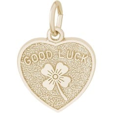 American Jewelry 14k Yellow Gold Good Luck Clover Heart Charm