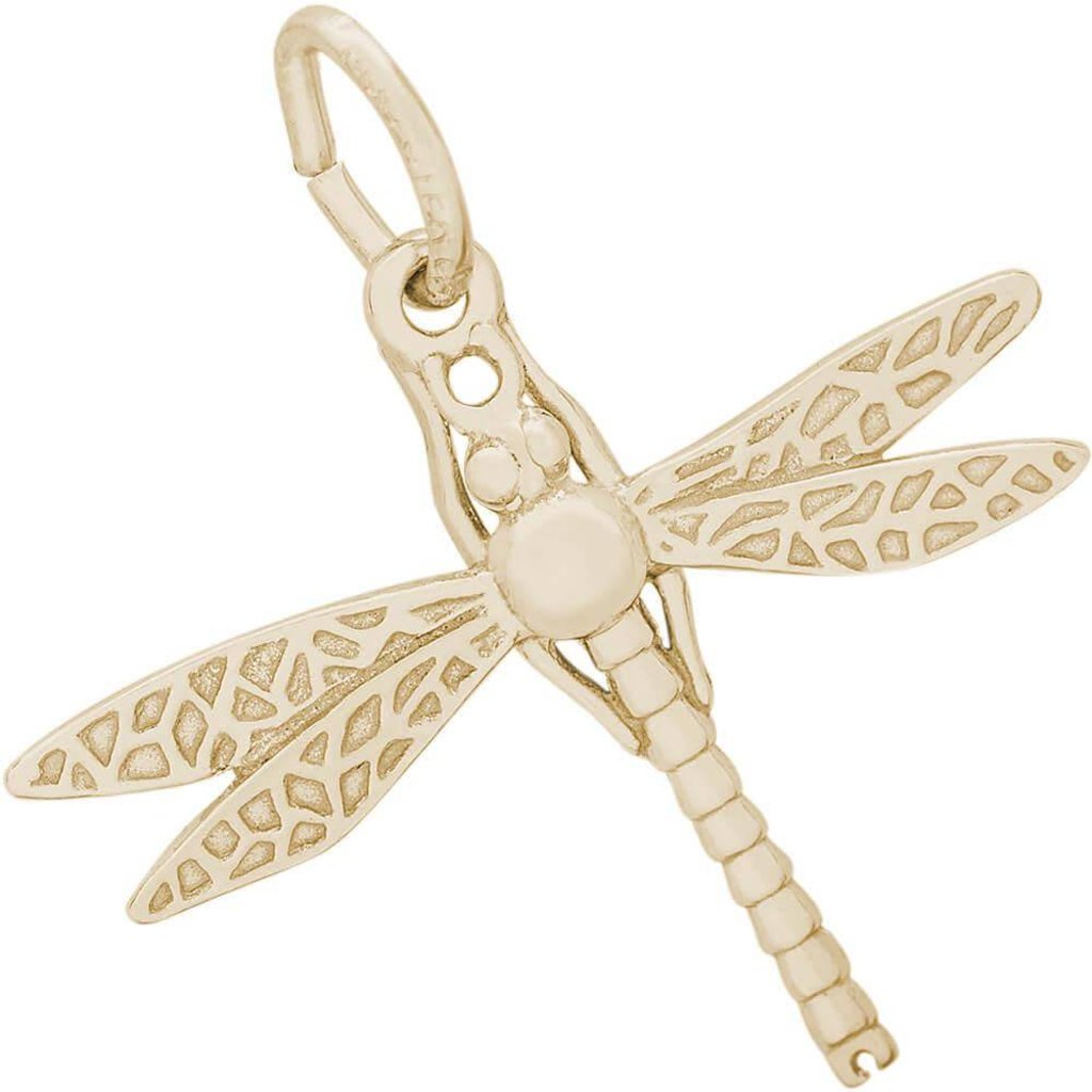 14k Yellow Gold Dragonfly Charm