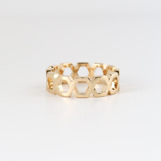 American Jewelry American Honey Open Hex Mens Ring